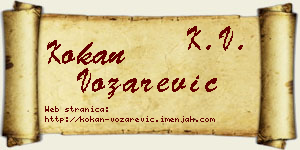 Kokan Vozarević vizit kartica